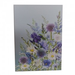 Dos du carnet de notes A5 décor fleurs bleues Prairie