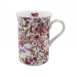 Mug droit en porcelaine décor fleurs et volutes Collection Gypsy par Ambiente