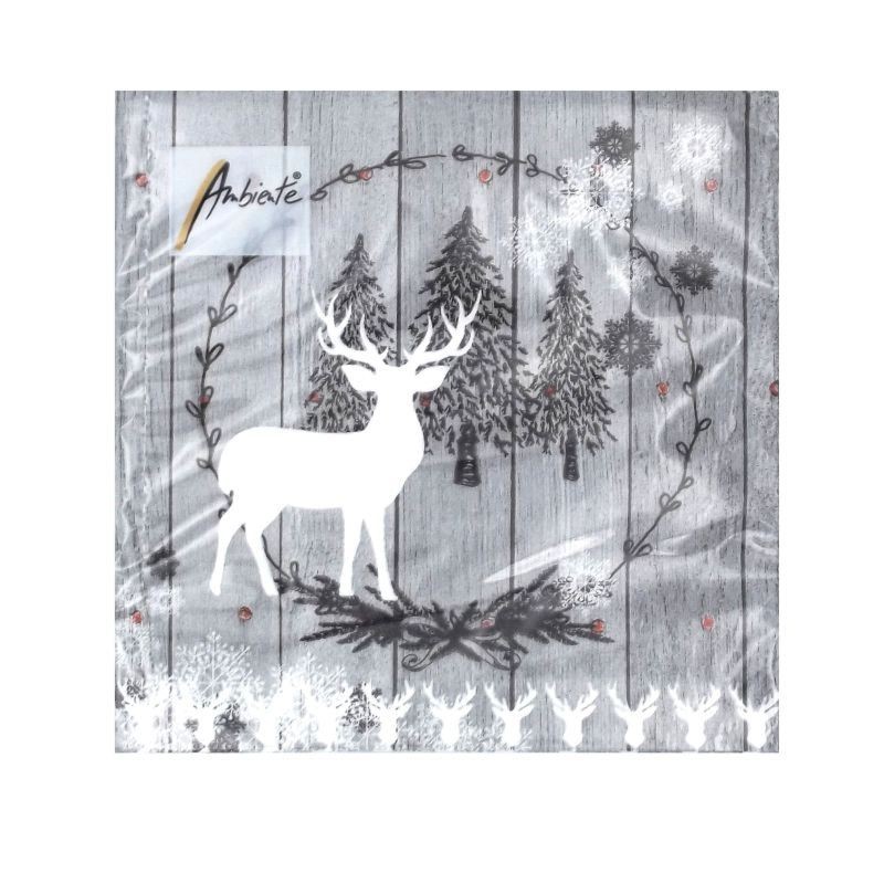 Serviettes en papier Collection Wooden Scene grey par Ambiente