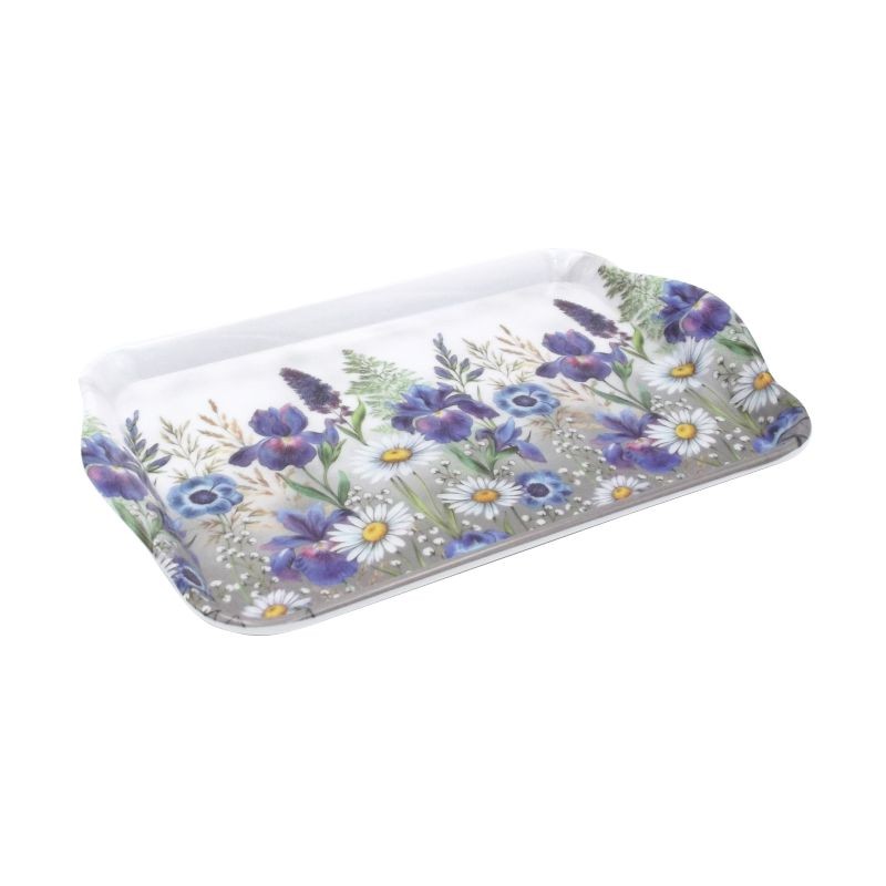 Petit plateau mélaminé vu à plat décor Mixed meadow flowers par Ambiente