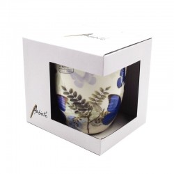 Mug porcelaine Blue Morpho par Ambiente vu dans sa boîte.