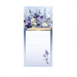 Bloc-notes magnétique avec crayon 50 pages décor fleurs bleues Prairie par Sil