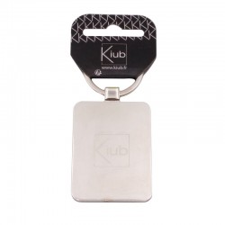 Vue de l'arrière du porte clé en métal Toucan avec le logo de la marque Kiub