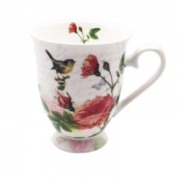 Mug porcelaine Sophie par Ambiente décor rose et oiseau