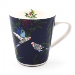 Tasse à café en porcelaine décor perroquets Collection Savane par Kiub
