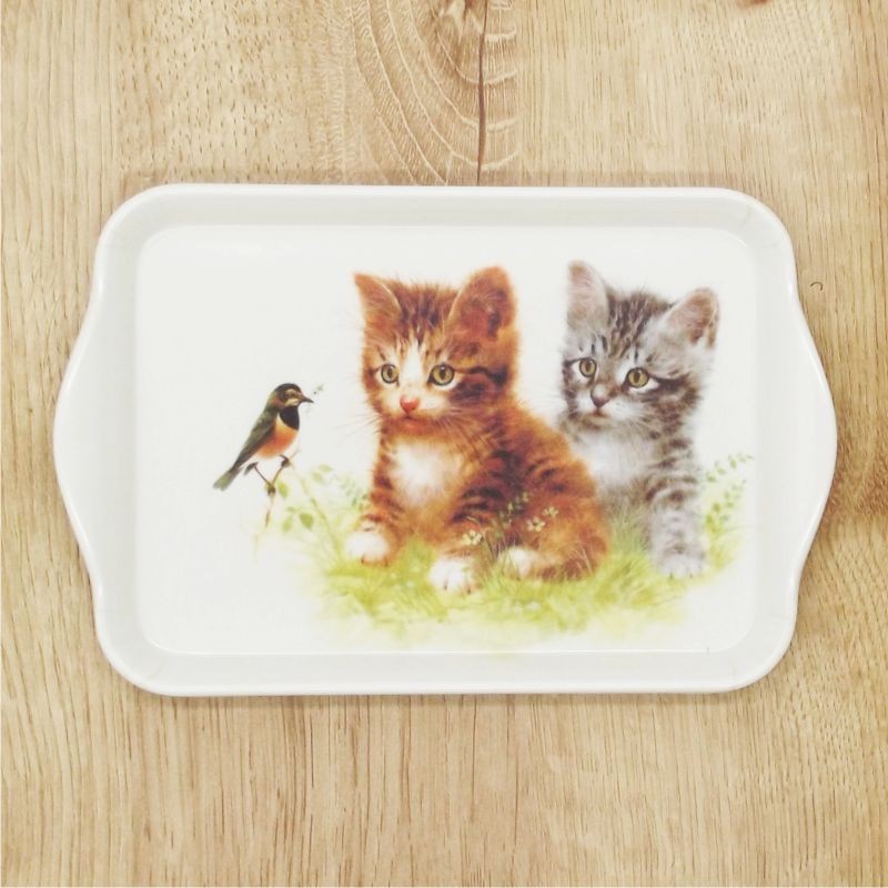 Petit plateau mélaminé décor chatons Collection Kitten friend par Ambiente