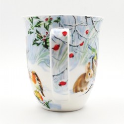Vu côté anse du mug porcelaine Collection Winter treat par Ambiente
