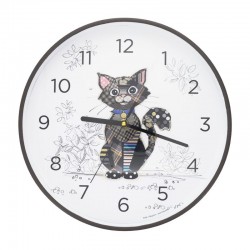 Horloge murale 30cm Chat noir Collection Kook par Kiub