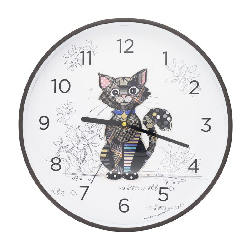 Horloge murale 30cm Chat noir Collection Kook par Kiub