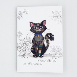 Petit cahier ligné A6 décor de Chat noir Collection Kook par Kiub